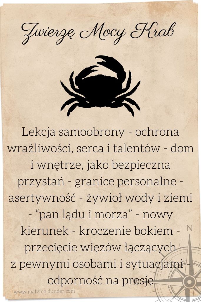 krab Zwierzę Mocy, znaczenie, karty, Malvina Dunder.jpg