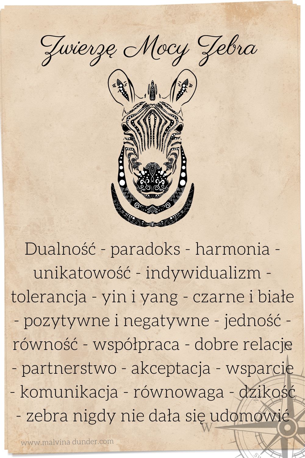 zebra Zwierzę Mocy karty znaczenia