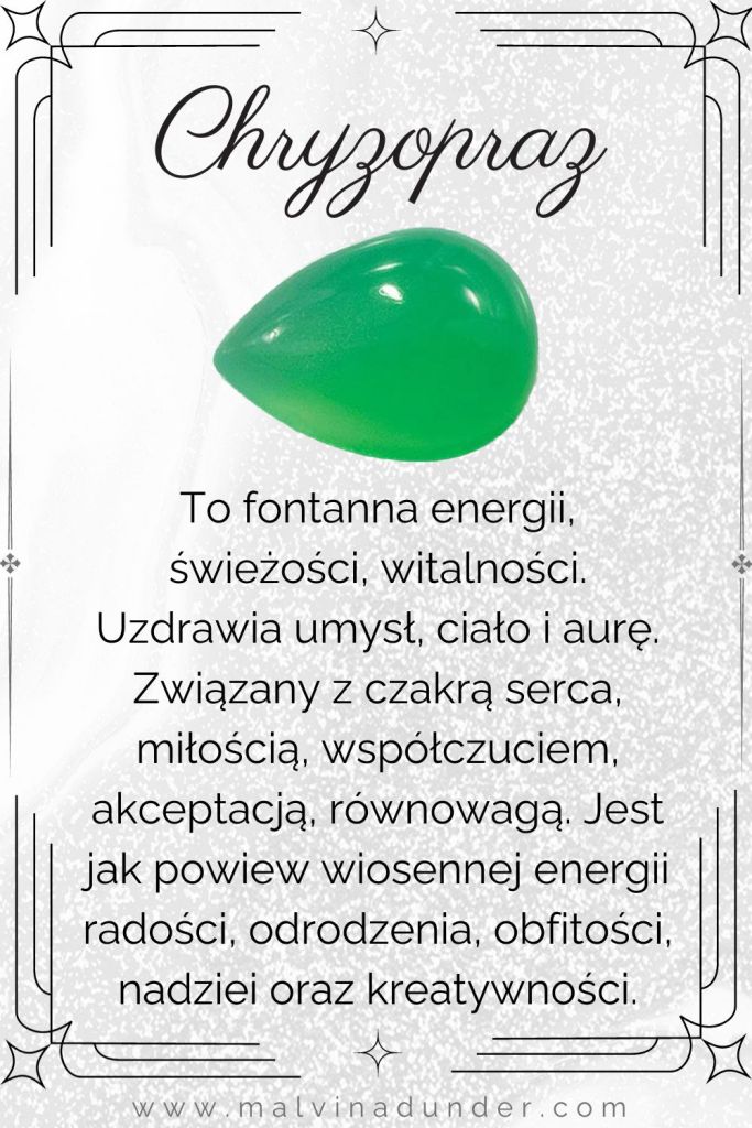 Chryzopraz, kamień właściwości, znaczenie