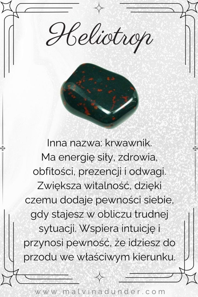 heliotrop krwawnik, kamień właściwości, znaczenie