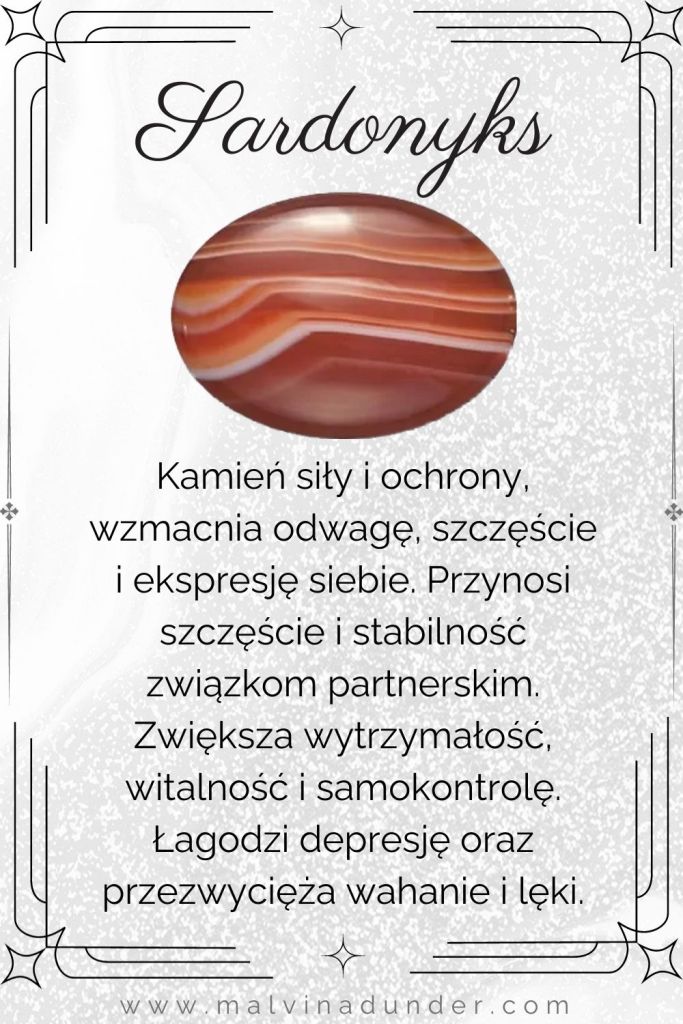 sardonyks, kamień właściwości, znaczenie