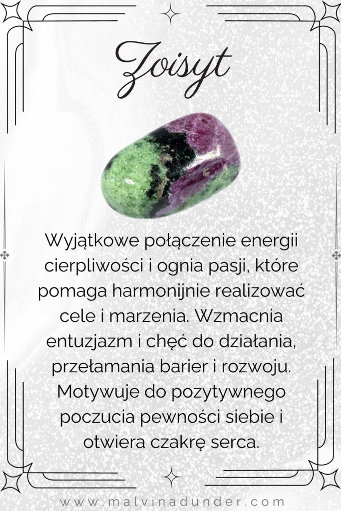 zoisyt, kamień właściwości, znaczenie