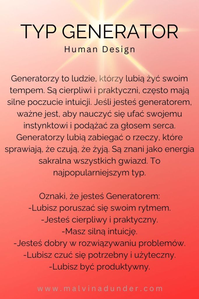 generator, human design, Malvina Dunder