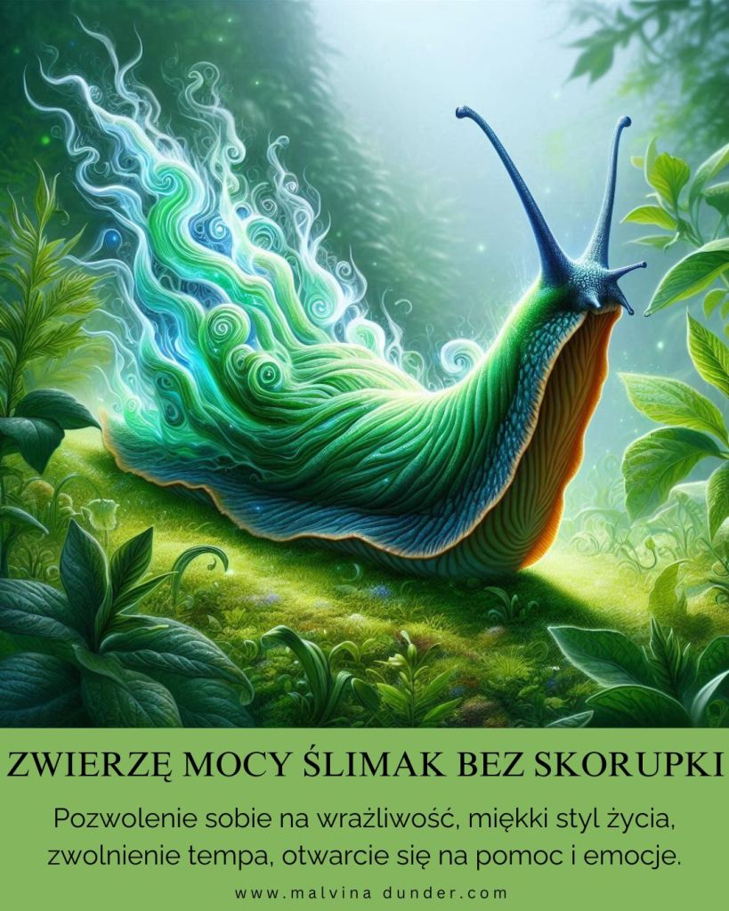 ślimak bez domku, bez skorupki Zwierzę Mocy, znaczenie